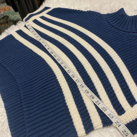 Madewell Wide Rib Turtleneck Sweater in Classic Indigo Stripe Medium - Picture 4 of 8